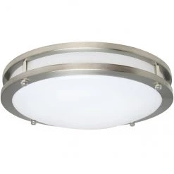 Style Selections Flush Mount Ceiling Light for Modern Decor - Needs 1 20-Watt LED Bulb - Silver Finish - 14-in dia