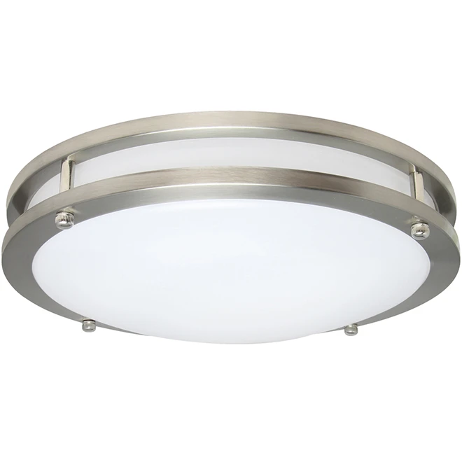 Style Selections Flush Mount Ceiling Light for Modern Decor - Needs 1 20-Watt LED Bulb - Silver Finish - 14-in dia 1 Style Selections Flush Mount Ceiling Light for Modern Decor - Needs 1 20-Watt LED Bulb - Silver Finish - 14-in dia