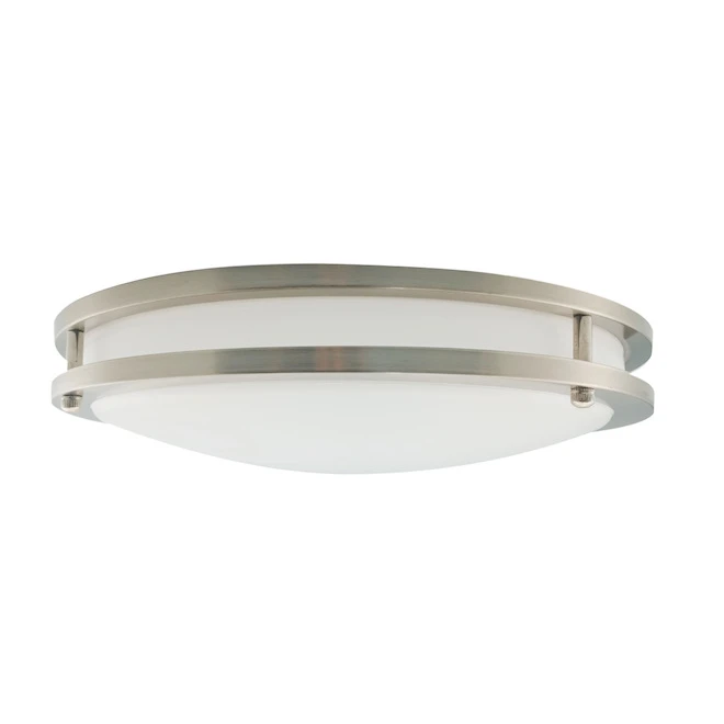 Project Source Round Flush Mount Ceiling Light - LED - 14-in - Metal/Acrylic - Brushed Nickel 3 Project Source Round Flush Mount Ceiling Light - LED - 14-in - Metal/Acrylic - Brushed Nickel - Image 3