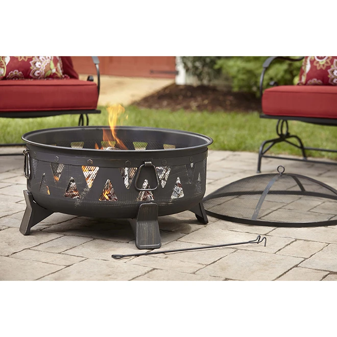 Style Selections Fire Pit - Antique Steel - Wood Burning - 21 21/32-in H x 30-in W x 30-in D 4 Style Selections Fire Pit - Antique Steel - Wood Burning - 21 21/32-in H x 30-in W x 30-in D - Image 4
