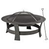 Outdoor Wood Fireplace - 19" x 35" - Steel - Black -STYLE SELECTIONS Sales 11875022 L