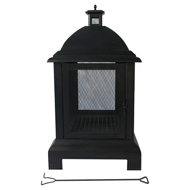 Style Selections Steel Outdoor Fireplace - 24 x 44-in - Black 1 Style Selections Steel Outdoor Fireplace - 24 x 44-in - Black