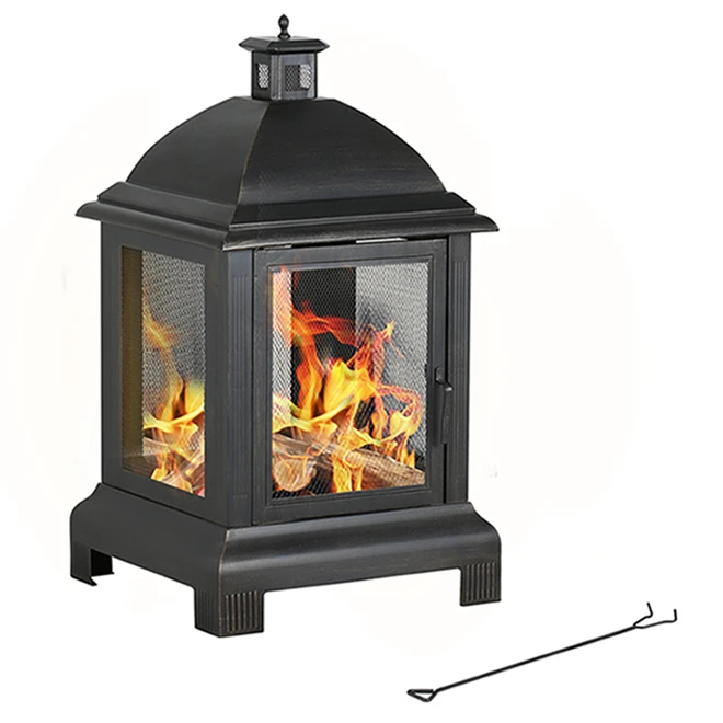 Style Selections Steel Outdoor Fireplace - 24 x 44-in - Black 2 Style Selections Steel Outdoor Fireplace - 24 x 44-in - Black - Image 2