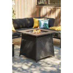 Bali Outdoor Fire Pit - Black - Steel - 50,000-BTU - 24 51/64-in H x 28-in W x 28-in D -STYLE SELECTIONS Sales 11875029c L