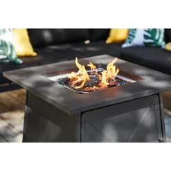 Bali Outdoor Fire Pit - Black - Steel - 50,000-BTU - 24 51/64-in H x 28-in W x 28-in D -STYLE SELECTIONS Sales 11875029d L