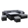 Style Selections Soho Patio Sectional Seating Set - Grey/Black - 6 Seats -STYLE SELECTIONS Sales 20235048 L