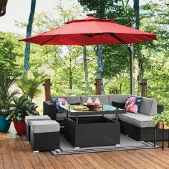 Style Selections Soho Patio Sectional Seating Set - Grey/Black - 6 Seats 4 Style Selections Soho Patio Sectional Seating Set - Grey/Black - 6 Seats -STYLE SELECTIONS Sales 20235048b L