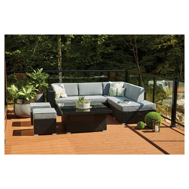 Style Selections Soho Patio Sectional Seating Set - Grey/Black - 6 Seats 3 Style Selections Soho Patio Sectional Seating Set - Grey/Black - 6 Seats - Image 3