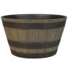 Flower Barrel - Resin - Garden Party - 19.3" - Brown -STYLE SELECTIONS Sales 30735658 L