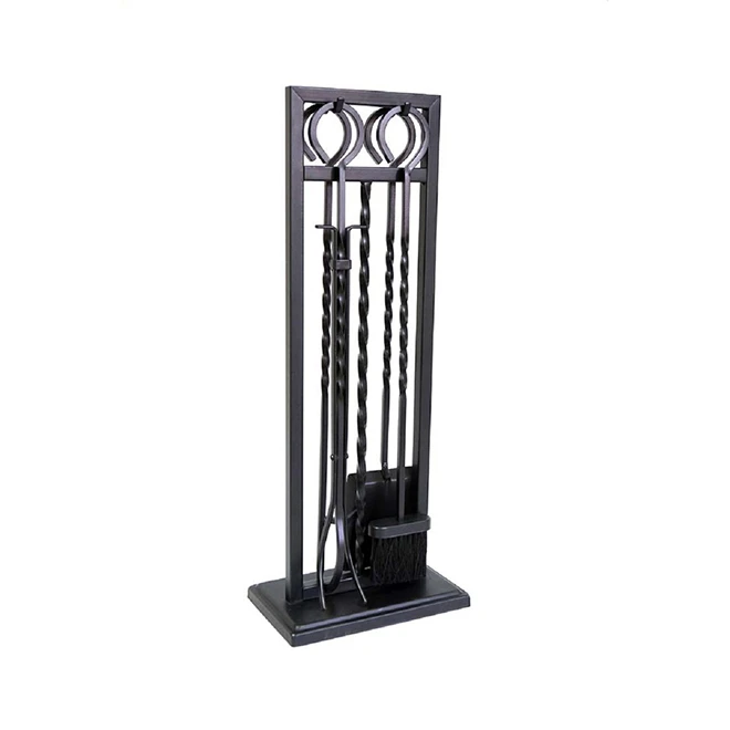 Style Selections Fireplace Tool Set - Steel - Black - 4 Pieces 1 Style Selections Fireplace Tool Set - Steel - Black - 4 Pieces