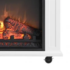 Style Selections Rolling Electric Fireplace - Infrared - 25.6-in - White Oak -STYLE SELECTIONS Sales 32255009c L