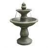 Infinity 2-Tier Outdoor Fountain with Pedestal - 21.85-in - Cement - Grey -STYLE SELECTIONS Sales 33905503 L