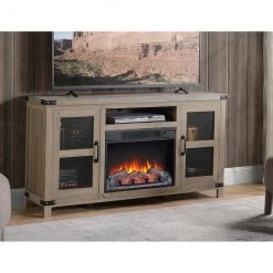 Style Selections Roslin Fireplace TV Stand for TVs up to 65-in - 32-in x 60-in - Brown -STYLE SELECTIONS Sales 35025013d L