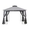 Style Selections 10-ft x 10-ft Black and Grey Gazebo with Netting 7 Style Selections 10-ft x 10-ft Black and Grey Gazebo with Netting -STYLE SELECTIONS Sales 38115277 L