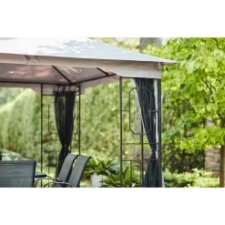 Style Selections 10-ft x 10-ft Black and Grey Gazebo with Netting -STYLE SELECTIONS Sales 38115277c L