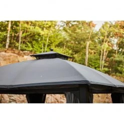 Allen + Roth 10-ft x 12-ft Black and Grey Gazebo with Dome-Shaped Roof -STYLE SELECTIONS Sales 38115290c L