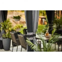 Allen + Roth 10-ft x 12-ft Black and Grey Gazebo with Dome-Shaped Roof -STYLE SELECTIONS Sales 38115290d L