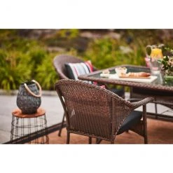 Style Selections Spruce Hills Brown Wicker Stackable Patio Chair -STYLE SELECTIONS Sales 41355012d L