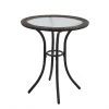 Style Selections Spruce Hills 28 3/16-in Round Patio Brown Bistro Table in Steel and Tempered Glass -STYLE SELECTIONS Sales 41355013 L