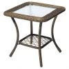 Style Selections Spruce Hills Brown 20-in x 20-in Patio Side Table -STYLE SELECTIONS Sales 41355015 L