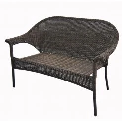 Style Selections Spruce Hills 2 Seats Patio Loveseat in Brown Woven Wicker
