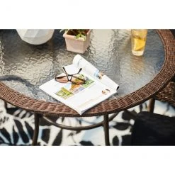 Style Selections Spruce Hills 39 1/2-in Tempered Glass Round Patio Dining Table -STYLE SELECTIONS Sales 41355019b L