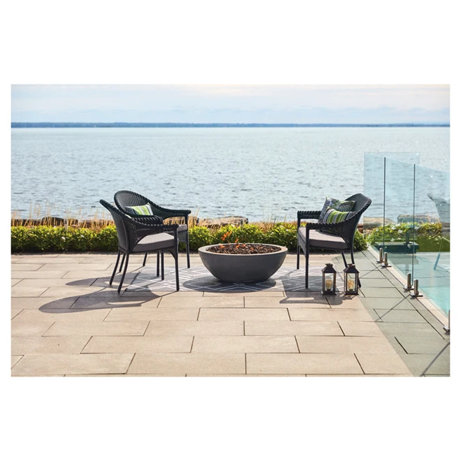 Valleydale Wicker Patio Chair - Stackable - Black 2 Valleydale Wicker Patio Chair - Stackable - Black - Image 2