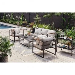 Style Selections Pelham Bay 33-in x 19-in Black Steel Foldable Patio Serving Cart -STYLE SELECTIONS Sales 41355036d L