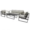 Style Selections 4-Pieces Dufferin Grey Steel Patio Conversation Set -STYLE SELECTIONS Sales 41355048 L
