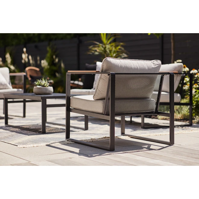 Style Selections 4-Pieces Dufferin Grey Steel Patio Conversation Set 3 Style Selections 4-Pieces Dufferin Grey Steel Patio Conversation Set - Image 3