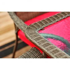 Style Selections Spruce Hills Rectangular Patio Dining Table - 63-in x 38-in - Steel, Wicker and Glass -STYLE SELECTIONS Sales 41535308c L