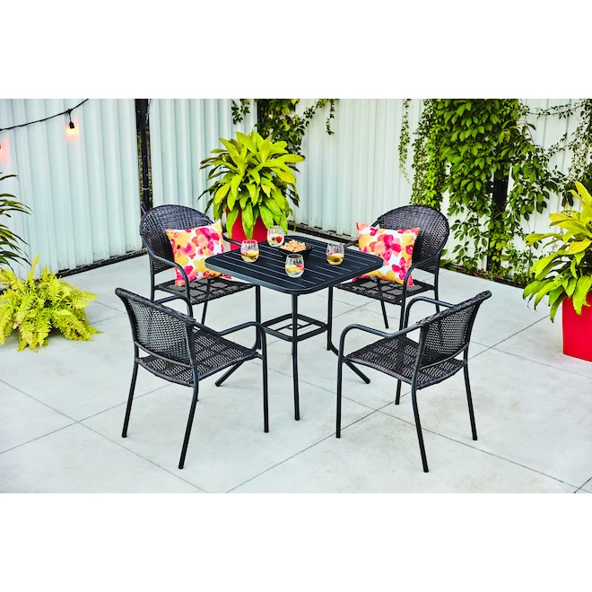 Style Selections Pelham Bay Black Steel Square Patio Bistro Table 4 Style Selections Pelham Bay Black Steel Square Patio Bistro Table - Image 4