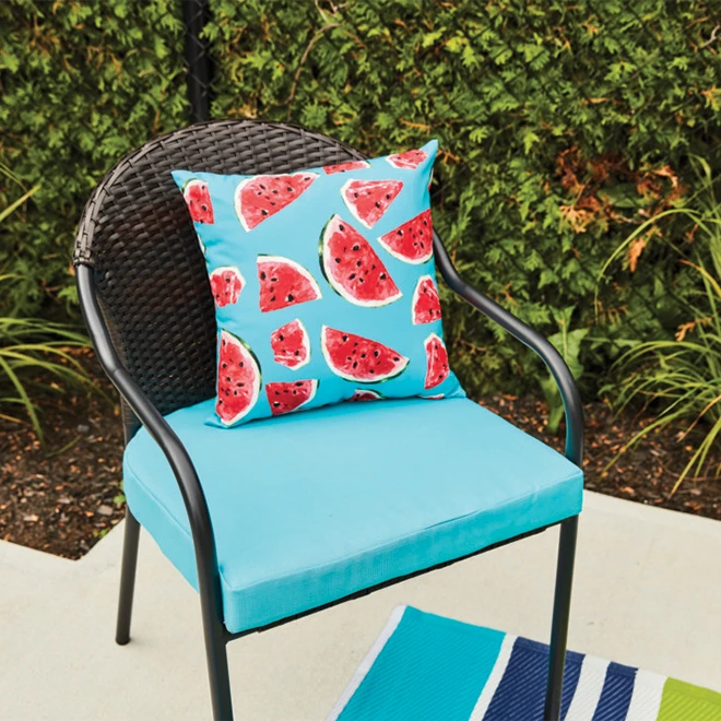 Style Selections Outdoor Seat Cushion - 20 1/2-in - Aqua 2 Style Selections Outdoor Seat Cushion - 20 1/2-in - Aqua - Image 2
