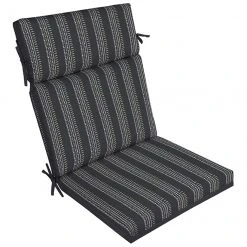 Style Selections Polyester Reversible High-Back Chair Cushion with Striped Pattern