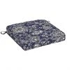 Style Selections Patio Chair Cushion - 18-in x 19-in x 2.5-in - Polyester - Blue and Grey Flower Pattern -STYLE SELECTIONS Sales 41537487 L