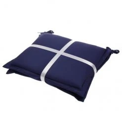 Style Selections Bistro Chair Cushion - 18-in x 15-in - Blue - 2-Piece