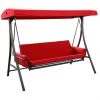 Style Selections Futon Swing - 3-Person - 8-ft - Steel/Polyester - Red/Brown -STYLE SELECTIONS Sales 44315009 L