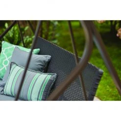 Style Selections - Swing with Canopy - Wicker and Metal - Brown and Grey -STYLE SELECTIONS Sales 44315013d L