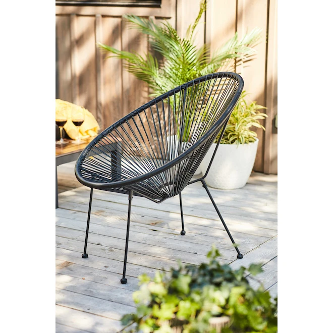Style Selections 26.7-in x 28.7-in x 33.4-in Black Outdoor Stacking Chair 2 Style Selections 26.7-in x 28.7-in x 33.4-in Black Outdoor Stacking Chair - Image 2