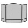 Steel Fireplace Screen - 3-Panel - 47.87"x 28.9" - Black -STYLE SELECTIONS Sales 46715001 L
