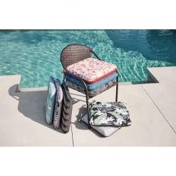 Style Selections 1-Piece Poet's Garden Red Geometric Seat Pad -STYLE SELECTIONS Sales 47235048b L