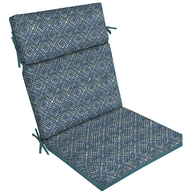 Style Selections 1-Piece Hadrian Tile Blue Geometric High Back Patio Chair Cushion 1 Style Selections 1-Piece Hadrian Tile Blue Geometric High Back Patio Chair Cushion