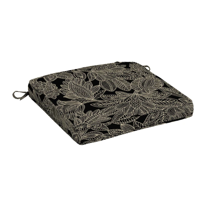Style Selections 1-Piece Black Theodora Jacobean Floral Seat Pad 1 Style Selections 1-Piece Black Theodora Jacobean Floral Seat Pad
