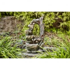 Style Selections 24-in Grey Resin Lighted Log Fountain -STYLE SELECTIONS Sales 47635014b L