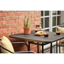 Style Selections Square Outdoor Table - Steel - 33-in x 33-in x 39-in - Matte Black -STYLE SELECTIONS Sales 47865000c L