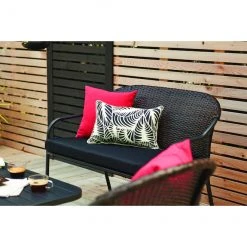 Pelham Bay Patio Loveseat - Woven Wicker - 2 Seats - Black -STYLE SELECTIONS Sales 47865003d L