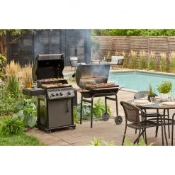 Style Selections Pelham Bay Patio Dinner Table - 48-in x 29 1/4-in - Matte Black Steel -STYLE SELECTIONS Sales 47865005d L