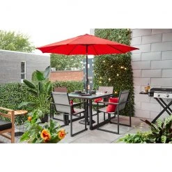 Style Selections Tiltable Umbrella - Aluminum and Red Olefin - 9-ft 6 Style Selections Tiltable Umbrella - Aluminum and Red Olefin - 9-ft -STYLE SELECTIONS Sales 48655012c L