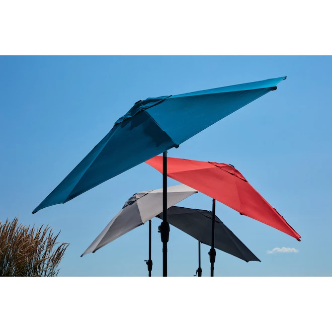 Style Selections Tiltable Umbrella - Aluminum and Red Olefin - 9-ft 4 Style Selections Tiltable Umbrella - Aluminum and Red Olefin - 9-ft - Image 4