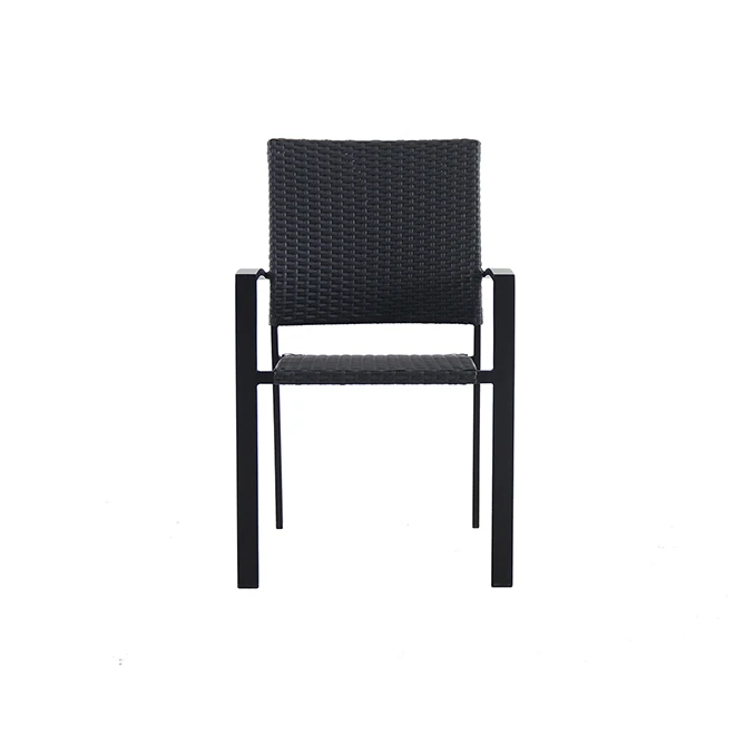Style Selections Spoga Adam Black Patio Chair - Stackable - 22.5-in x 23.5-in x 34.5-in 1 Style Selections Spoga Adam Black Patio Chair - Stackable - 22.5-in x 23.5-in x 34.5-in